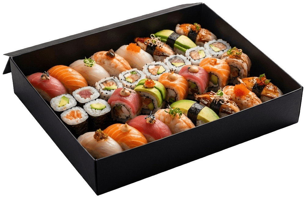 Avatud sushi kaasavõtukarp